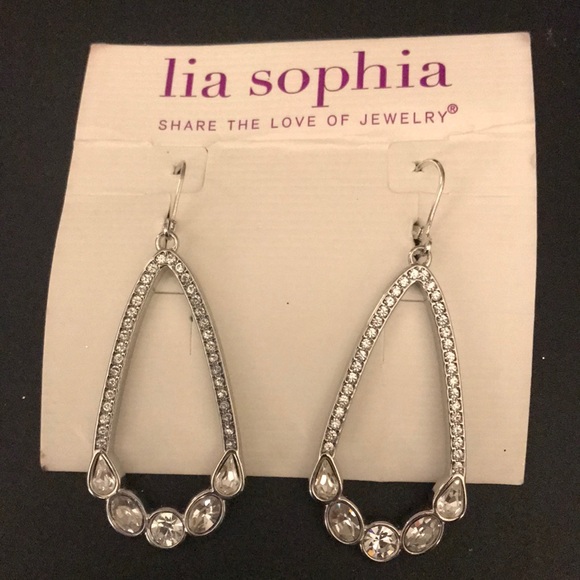 Lia Sophia silver dangle earrings - Picture 1 of 2